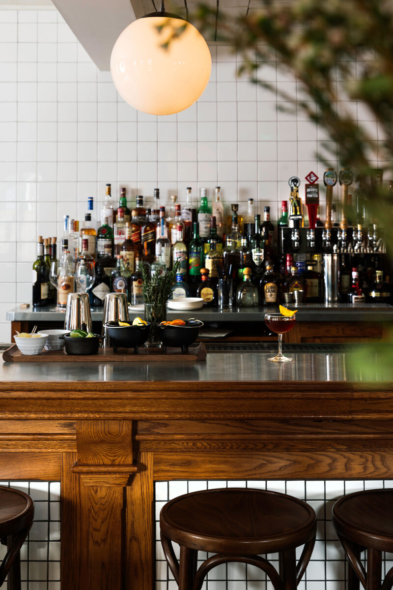 The bar at Glorietta Trattoria in Jackson, Wyoming.