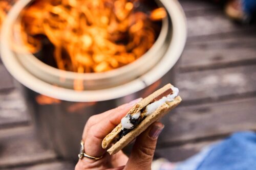 Fireside smores at Anvil Hotel Jackson.