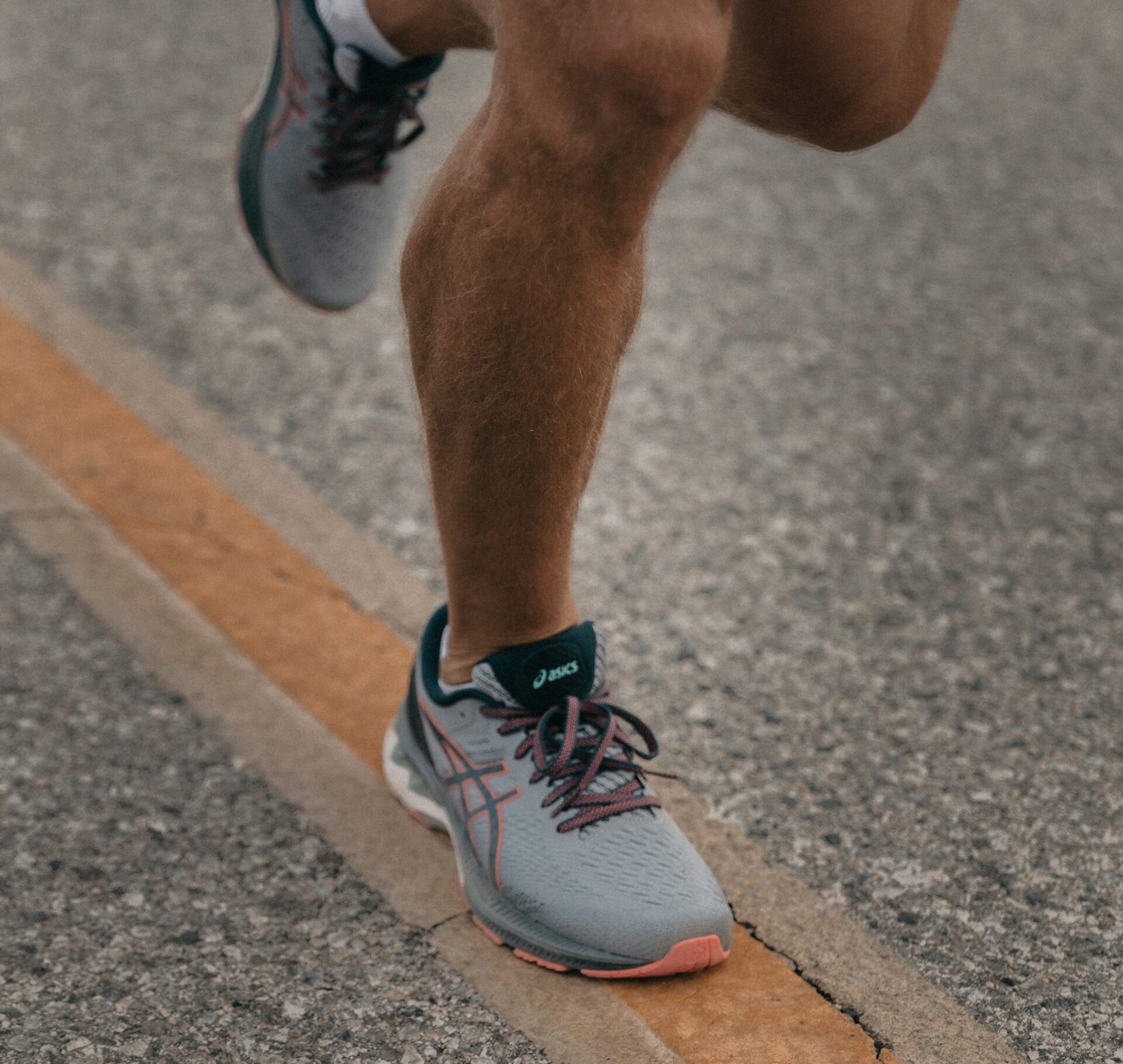 A man running in the road.