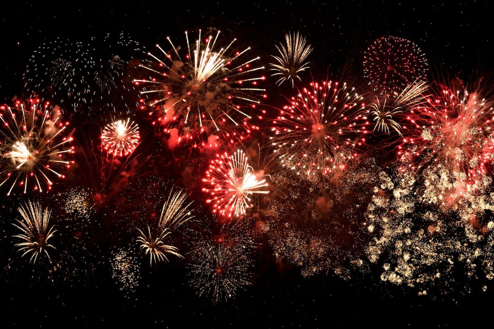 Fireworks in the nights sky.